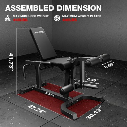JELENS J10 Leg Extension and Curl Machine, 440LB Adjustable Leg Curl Machine for Home Gym, Seated Leg Extension and Lying Curl Machine for Lower Body Workouts (Black)