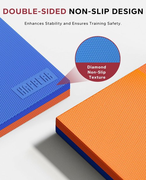 HAPBEAR Exercise Balance Pad - 15"x12" Non-Slip Textured Bottom Stability Training Mat - 2.4" Thick Soft Cushioned Foam for Physical Therapy, Core Training & Home Workouts