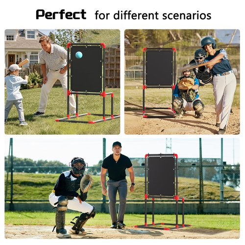 Baseball Strike Zone Target for Plastic Balls Compatible with Wiffle Ball and Blitzball Pitching Training Strike Zone Target Set Up and Assemble Easily(Black)