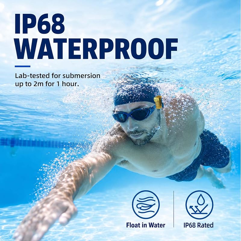 Yellow Swim Tempo Trainer IP68 Waterproof Audible Metronome & Stroke Timer - 3 Training Modes