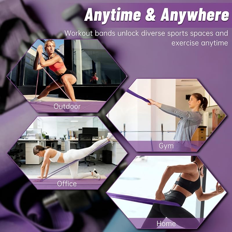4-Level Resistance Bands Set with Purple Gradient — Pull Up Assistance Bands
