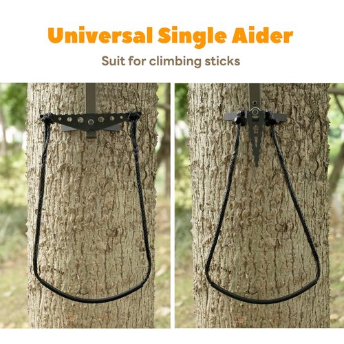 ZIVOXIA Climbing Stick Aider for Hunting, Daisy Chain Single Step Aider, Hand-Braided 1.5Ft Lightweight Rope Ladder Tree Stand Step - Weighs Only 1.6 Ounces