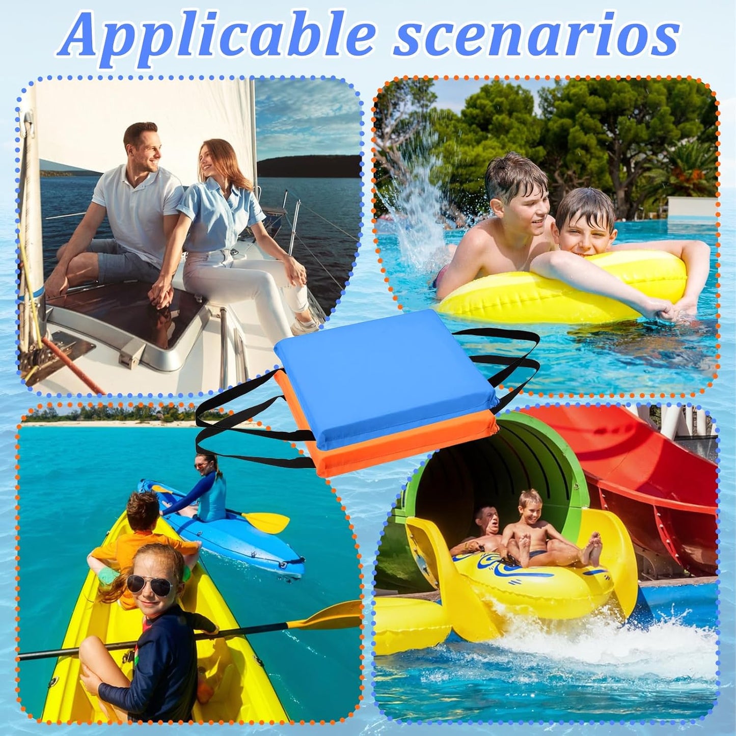 2 Pack Boat Throw Flotation Cushions，Flotation Cushion Throwable PFD Boat Cushion Emergency Marine Throwable Device for Kayaks, Canoes