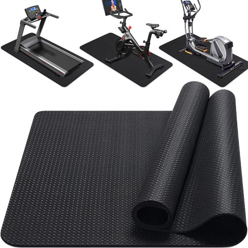 TOBWOLF Double-Sided Non-Slip Peloton Bike Mat, 63"x30" Anti-Slid Exercise Bike Mat for Hardwood Floor Carpet, Exercise Equipment Mat for Indoor Stationary Spin Bike, Treadmill Pad, Rowing Machine