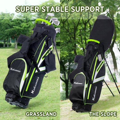 XDriveMax Golf Stand Bag, Lightweight Golf Bag with Stand for Men & Women Premium Golf Club Bags with Rain Cover,Cooler and Golf Accessory Kit,