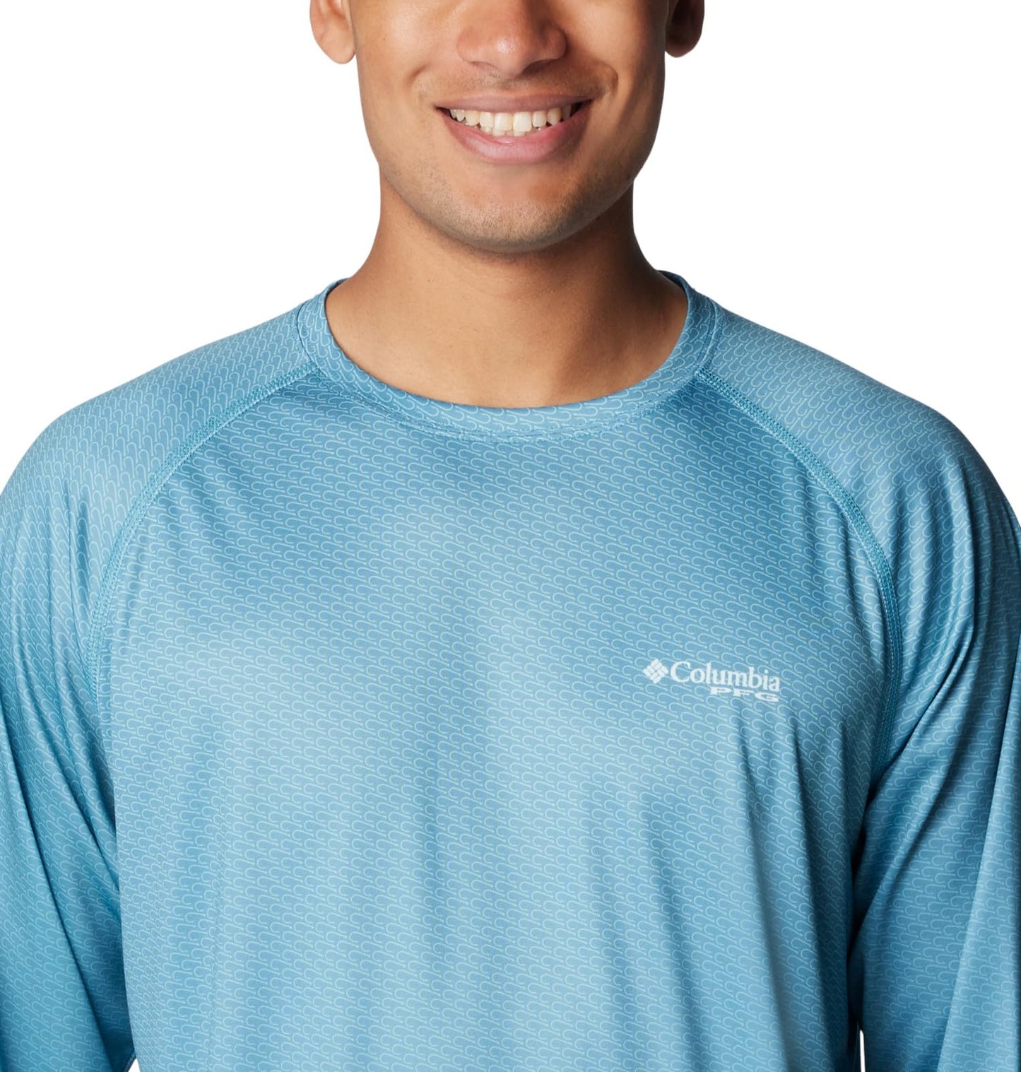 Columbia Men's Super Terminal Tackle PFG Super Fade Long Sleeve, Canyon Blue/Fish Hooks Super Fade, X-Large