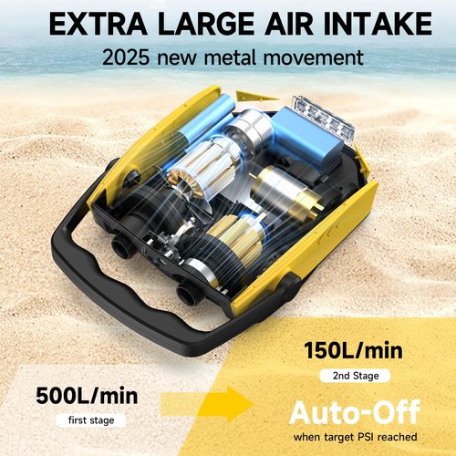 50PSI Paddle Board Pump Electric Portable, 10000mAh Sup Pump with Auto-Off,9 Modes Paddleboard Pump for Stand Up Paddle Board/Car/Kayak/Motorcycle/Bicycle (Rechargeable) (Rechargeable)
