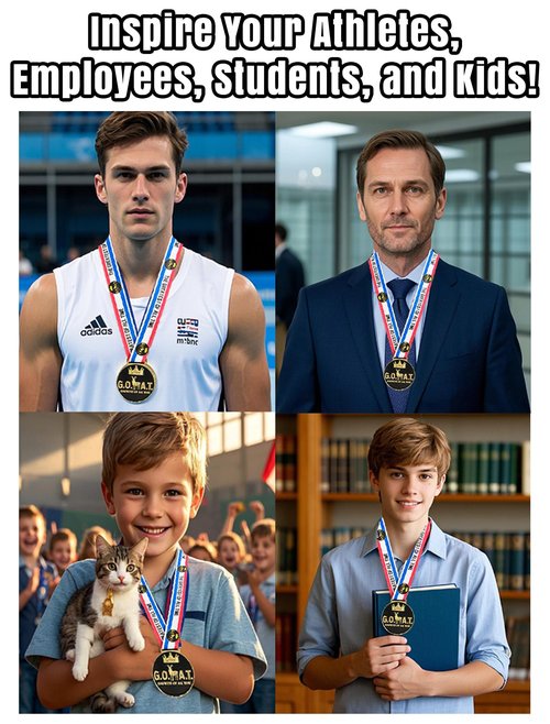 BSTWARM Goat Medal - 3' Heavy Duty Goat Necklace, Double-Sided 3D Engraved Championship Trophy for Sports Awards, MVP Gifts & Collections
