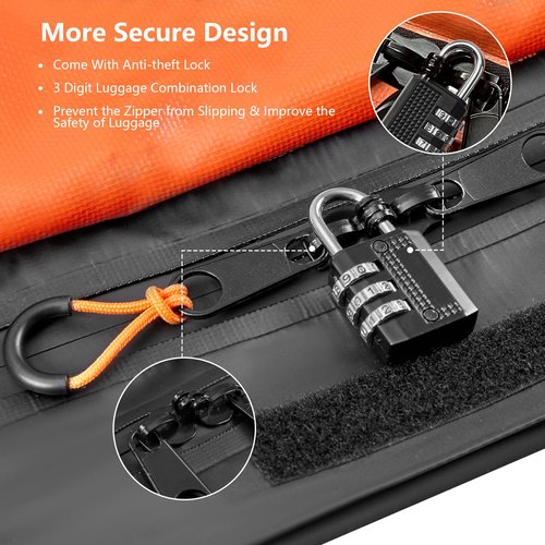 Carforu Car Rooftop Cargo Carrier Bag, 30 Cubic Feet Car Roof Cargo Carrier Bag Waterproof for All Vehicle with/Without Rack, Include Anti-Slip Mat, 2 Reinforced Straps, 6 Door Hooks and Luggage Lock