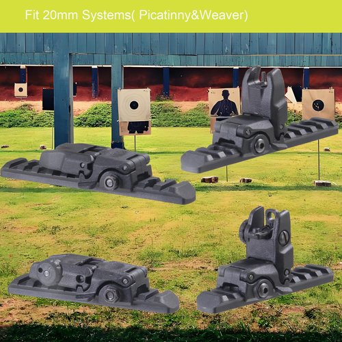 Flip-Up Backup Sights?“Nylon Front & Rear Sights for 20mm Rail?“Fits Picatinny/Weaver Rails - Lightweight & Tool-Adjustable