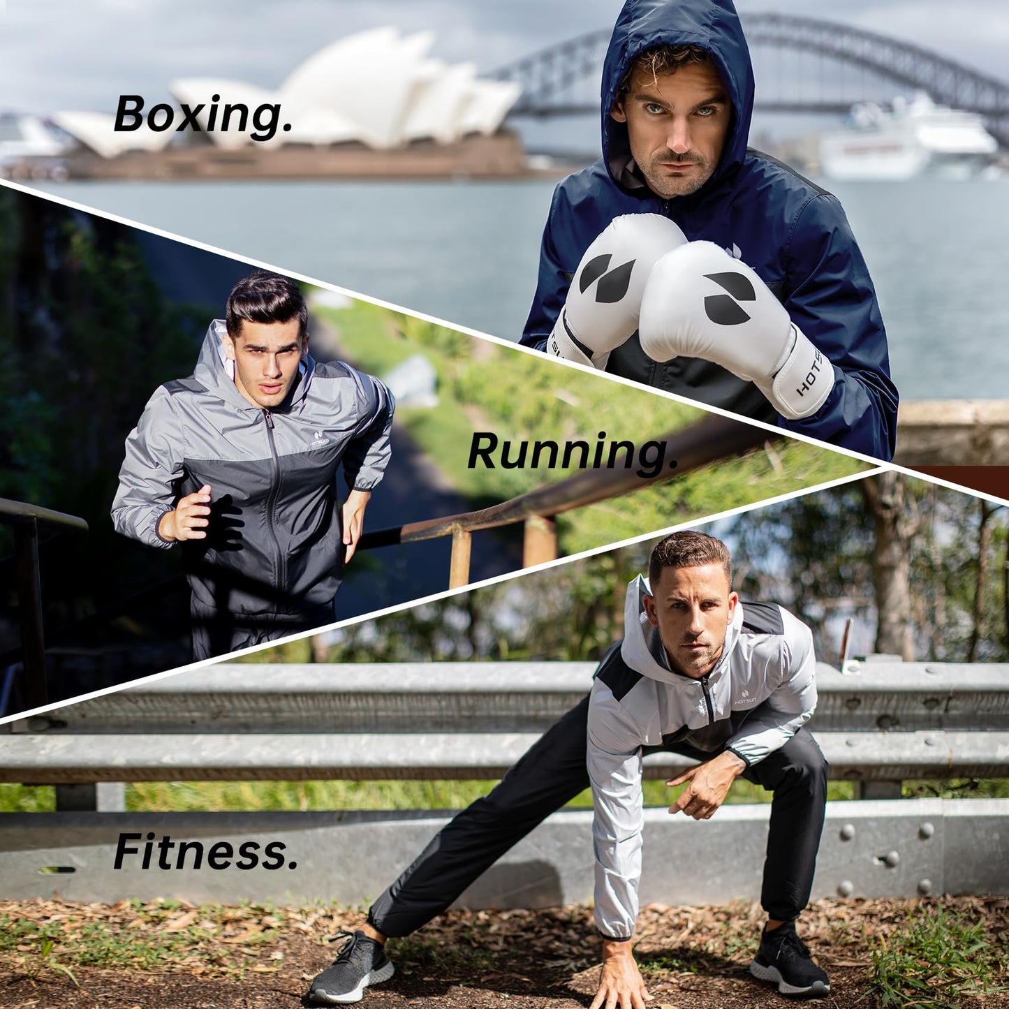 HOTSUIT Sauna Suit for Men Weight Loss Sweat Suits Gym Workout Exercise Sauna Jacket Pant Full Body, White, XL