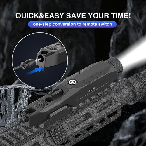 DARKFANG Mlok and Picatinny Tactical Flashlight, 1450 Lumen Low Profile Rifle Light with Remote Switch