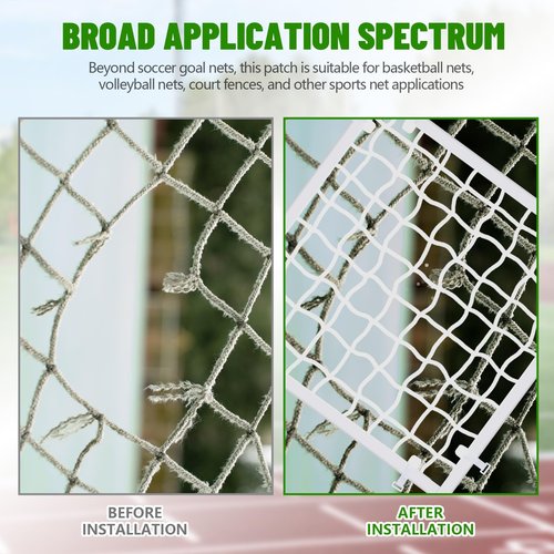 VioraWhite Patch A Net Soccer Goal Repair Kit 3ft x 3ft Soccer Goal Net Hole Replacement Patch for All Sport Nets Quick Field Fixes