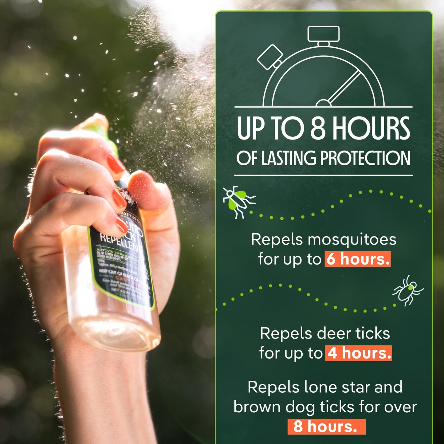 Murphy's Naturals Mosquito & Tick Bug Repellent Spray, Oil of Lemon Eucalyptus for Skin + Outdoor Gear, 4 Ounce Pump, 1-Pack