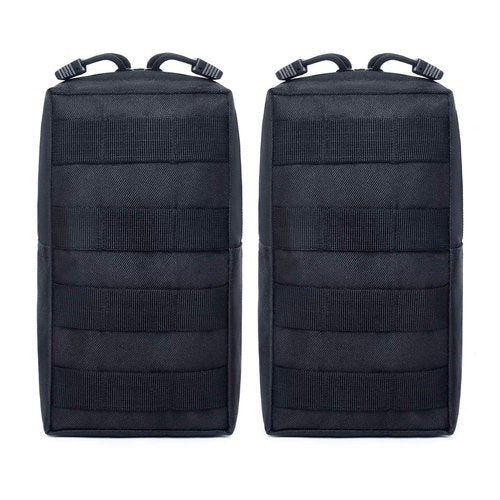 Tacticool 2 Pack Molle Pouches - Tactical Compact Water-Resistant EDC Pouch (2 Pack-Black)