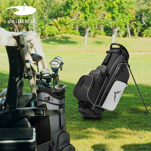 UNIHIMAL 4-Way Golf Stand Bag with Full-Length Divider, Lightweight Waterproof Golf Bag for Men & Women Holds 4-8 Clubs