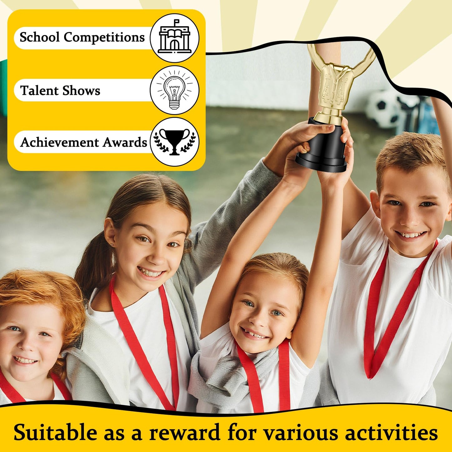 Tondiamo Small Trophy Celebrate The Top Award 6 Inch Tall Plastic MVP Funny Game Small Trophy and Awards for Employees Boss Custom Competition Gifts (Ugly Sweater)