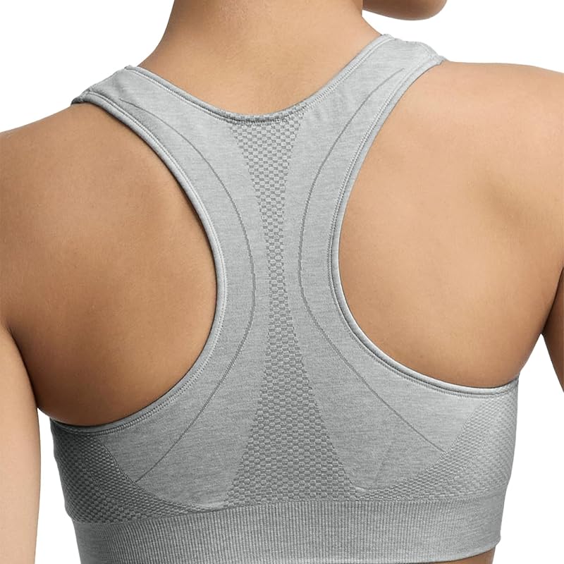 Oxford Gray Heather Champion The Infinity Racerback Sports Bra - Moderate Support, Seamless