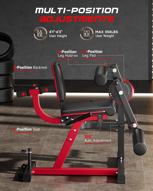 FEIERDUN 4-in-1 Adjustable Leg Extension Curl Machine - 700lbs Capacity Leg Extension Machine for Lower Body Workouts - Adjustable Leg Curl Machine, Home Gym Weight Machine