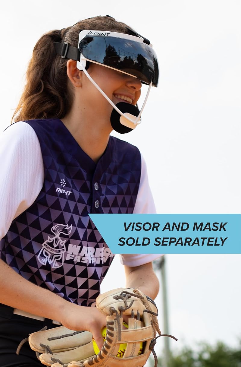 RIP-IT Softball Visor Shield for Fielder’s Masks - Lightweight Smoke Grey