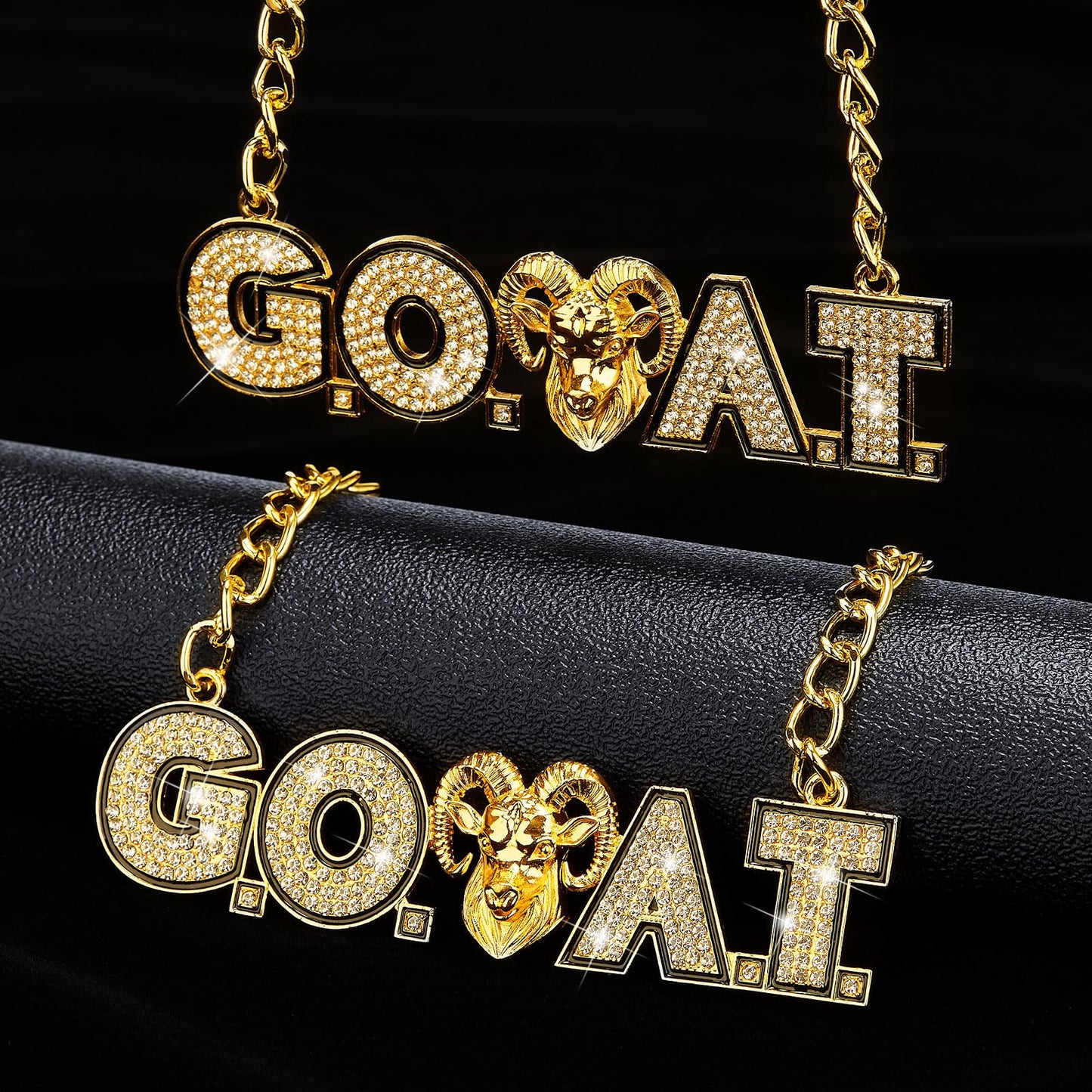 Loetere 1 Pcs Goat Chains Necklace Gold Champion Award Winner Prize Trophy Most Valuable Player Award for Adults Team Player Sports Football Soccer Baseball Softball Game Party Favor
