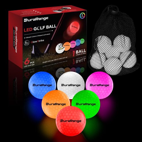 DURARANGE GlowStrike Glow in The Dark Golf Balls – Ultra Bright Light Up LED Golf Balls with 10-Minute Auto Reset Timer – Upgraded 3-LED Design, Fun Night Golf Gift for Men and Women