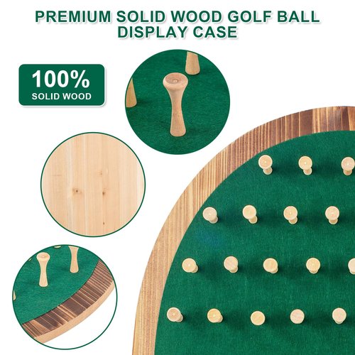 40 Golf Ball Collection Display Case Cabinet Holder Rack Wall Mount Golf Gifts for The Golf Enthusiast - Golf Display Box Unique Putting Green Shape