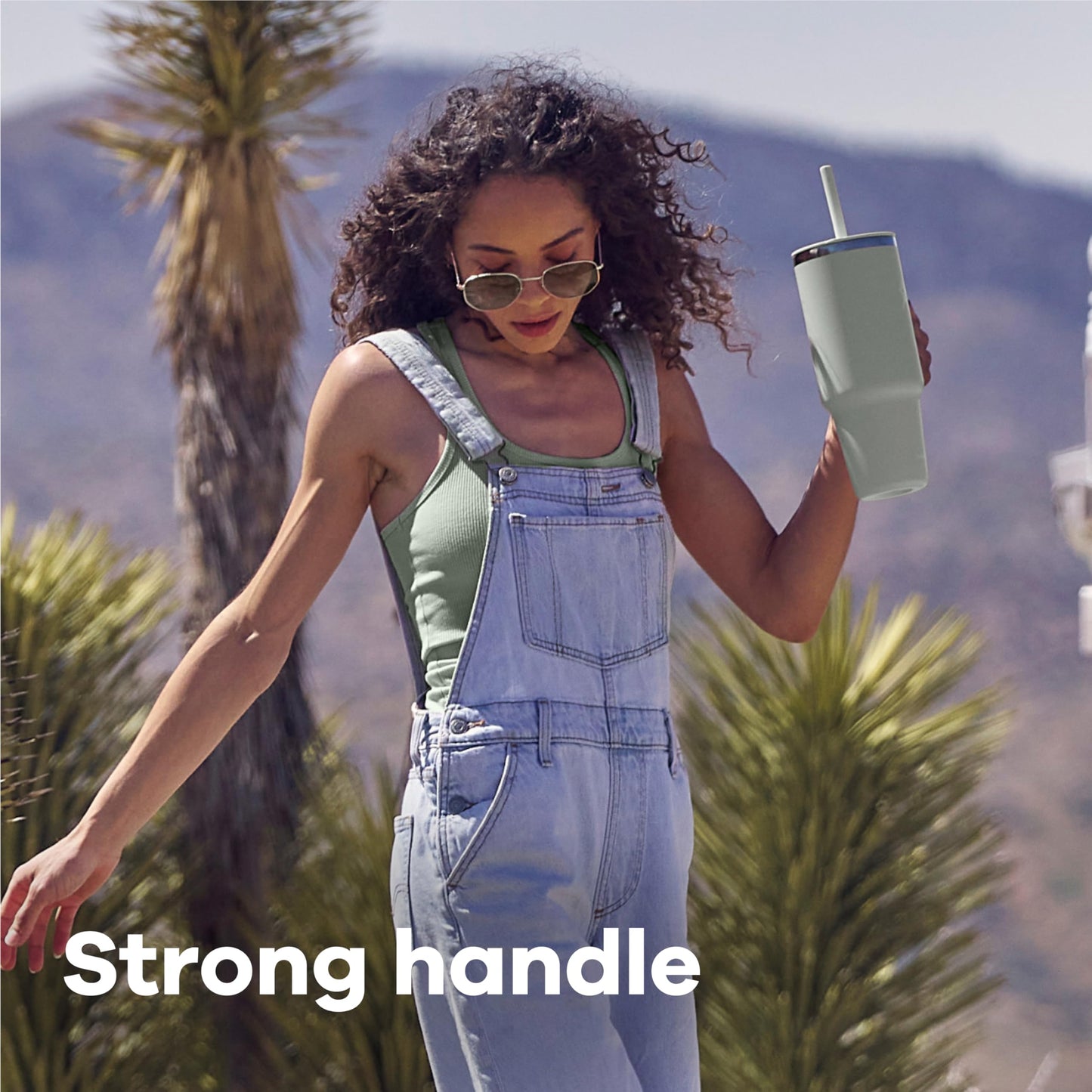Hydro Flask Travel Tumbler with Handle, Lid and Straw - Insulated Stainless Steel in 40 Oz Nectar Orange