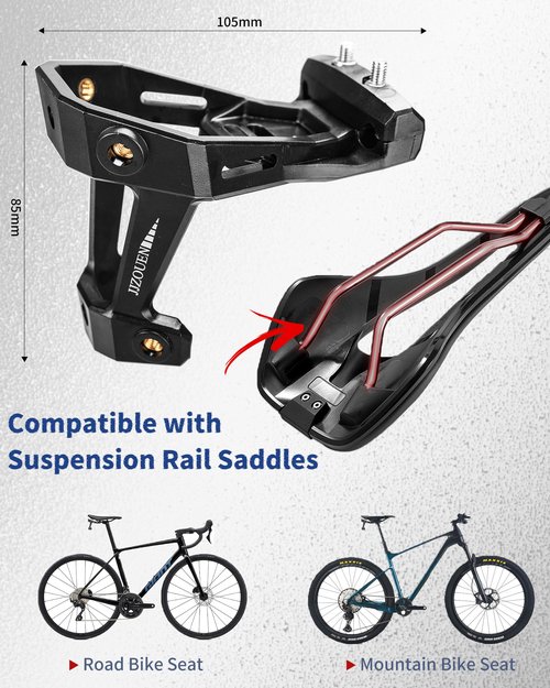 JJZOUEN Bike Water Bottle Cages Saddle Mount Adapter - Water Bottle Holder Cage Under Seat Mount for Road MTB Triathlon Bike Accessories