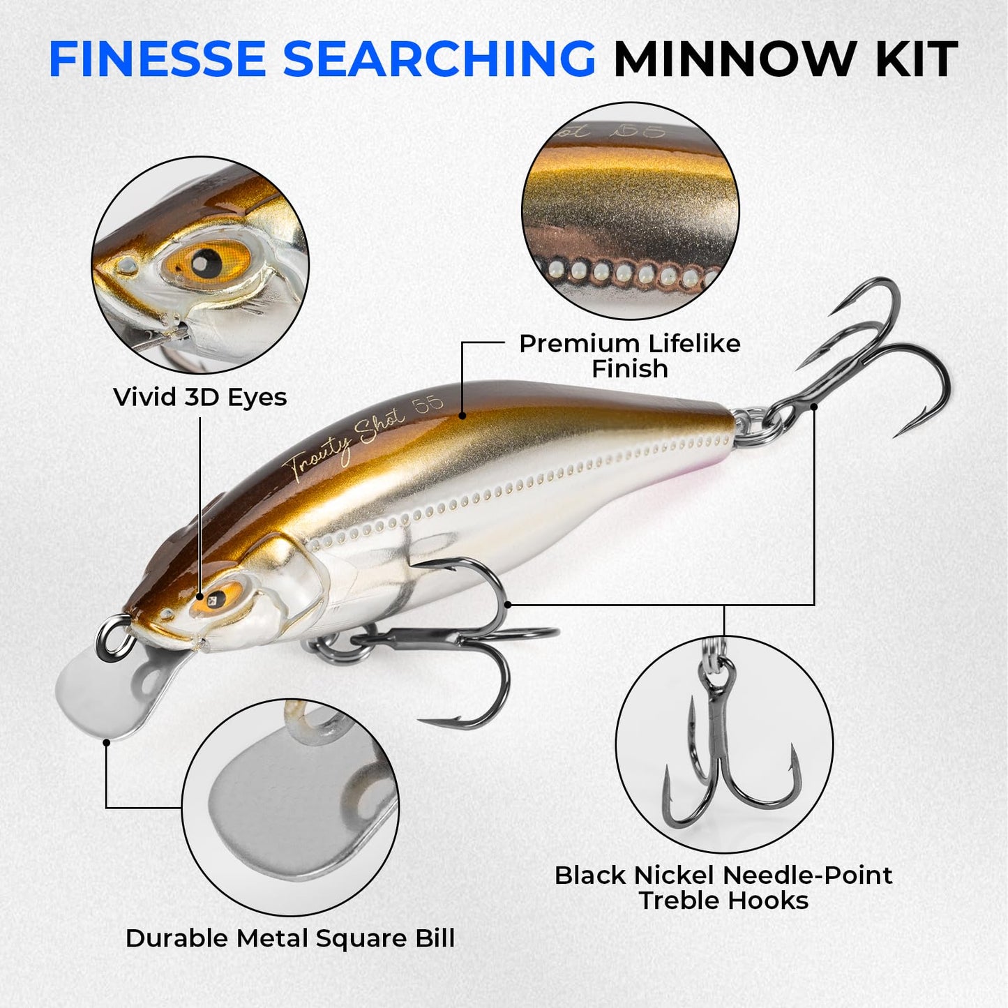 KastKing Superpower Braided Fishing Line Texas Edition - 20lb 4X 200yds with 3.7" Suspending Jerkbait, Minnow Fishing Lure with Ball Bearing Weight Transfer, Ideal for Bass, Walleye & Musky Fishing