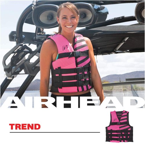 Airhead Women’s Trend Life Jacket, Coast Guard Approved, Small/Medium, Pink