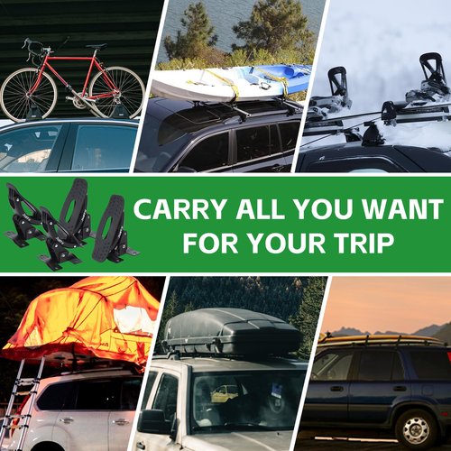 Just-V Steel Kayak Saddle Roof Racks Universal Car Roof Rack for Kayak Carrier Canoe Boat Paddle Board Surfboard Roof Top Mount on Car SUV Truck Crossbar