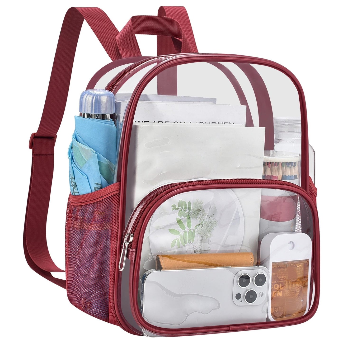 USPECLARE Clear Backpack for Stadium Events Small Clear Backpack 11.5x9.5x6 for Concert Sport Events Work Travel