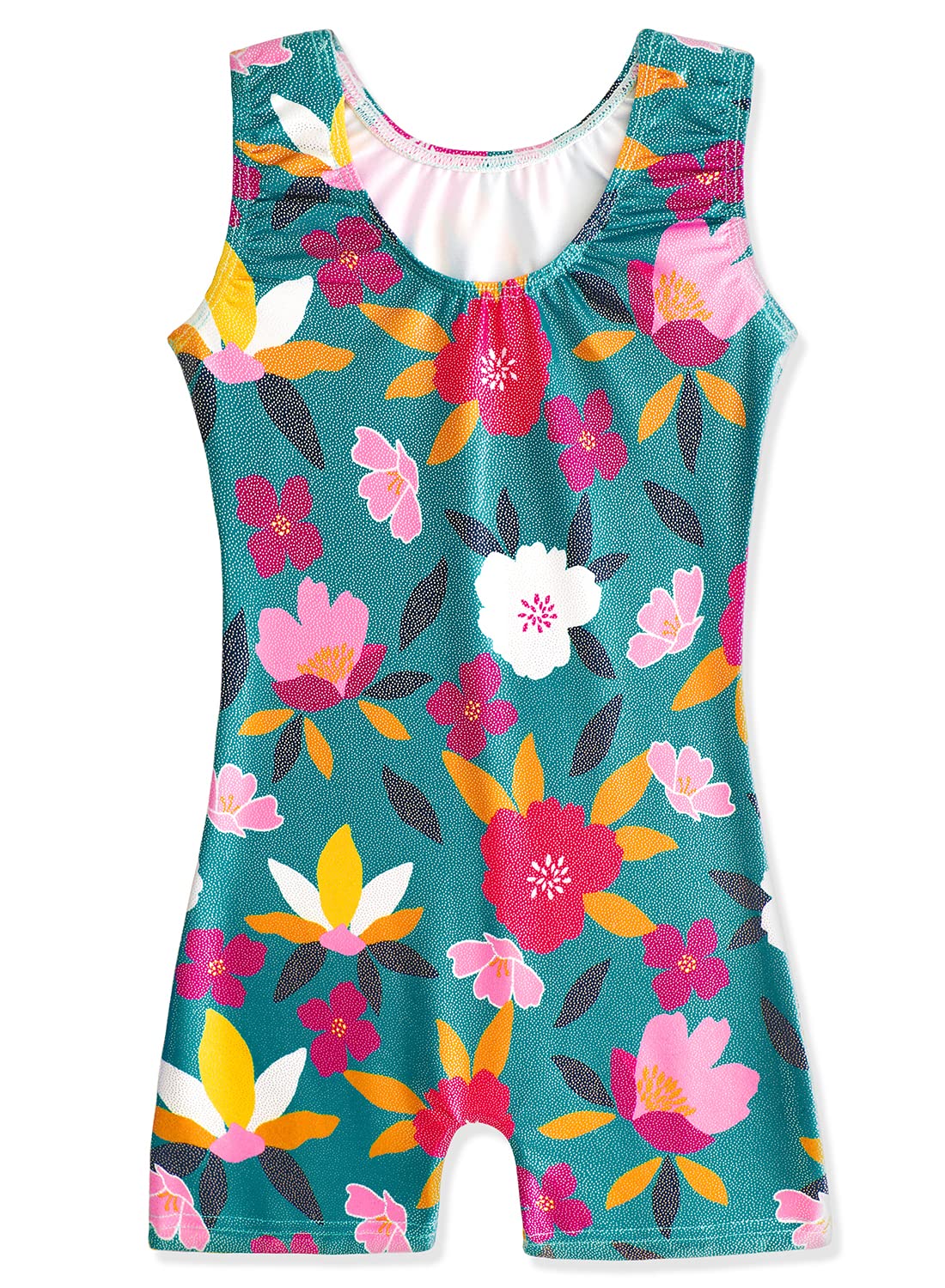HOZIY Toddler Girl Leotard Gymnastics 3t 4t Floral Green White Pink Flower Kids Leo Biketards Leotardos De Short Para Ninas De Gimnasia Bodysuit Clothes Clothing 3/4t Outfits Sparkly