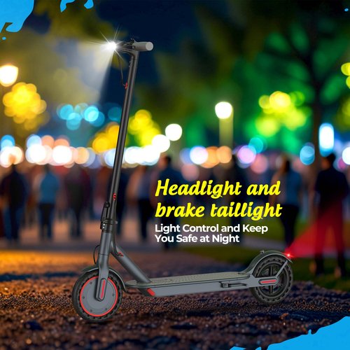 Alloweek Electric Scooter, 10"/8.5" Solid Tires, 500W Motor, 22Mph, 22/28/52 Miles Long Range, Folding E-Scooter with Dual Suspension and Braking System (R1)