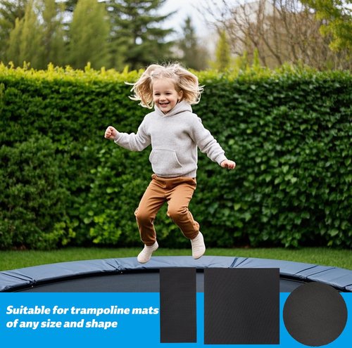 6pcs Self-Adhesive Trampoline Patch Repair Accessories Kit, Include 3 Size Rubber Trampoline Net Tape and 1pcs Scraper for Repairing Tears or Holes in Mats