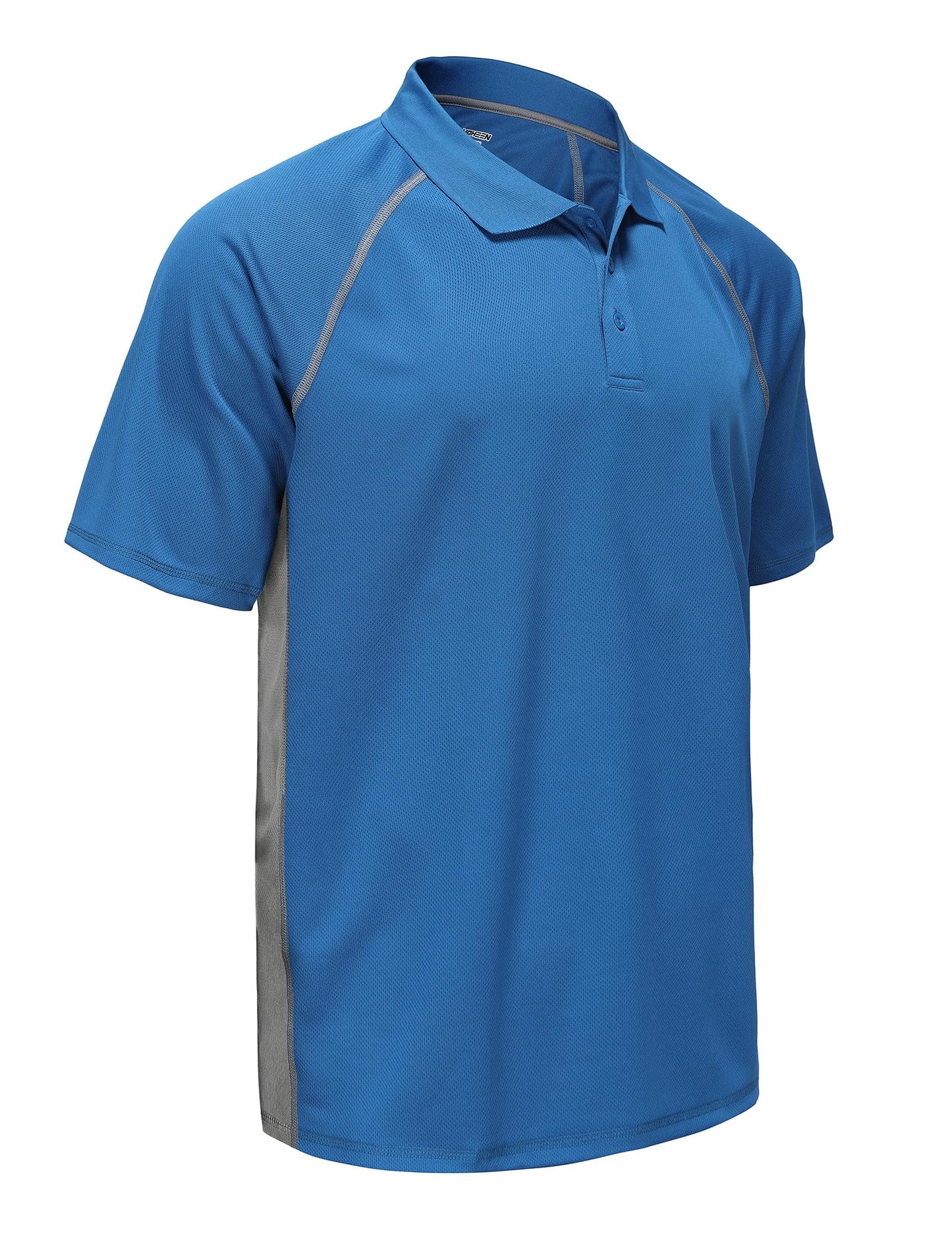 Men's Golf Polo Shirts Short Sleeve Dry Fit Moisture Wicking Performance T Shirts Athletic Casual Golf Collared Shirt Blue L