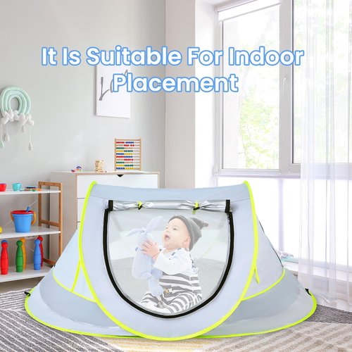 Mengersi Baby Beach Tent,Large Pop Up Beach Shade Sun Shelter for Girls Boys,Pop Up Mosquito Net Travel Tent Or Indoor Play Tent for Kids,UPF 50+ UV