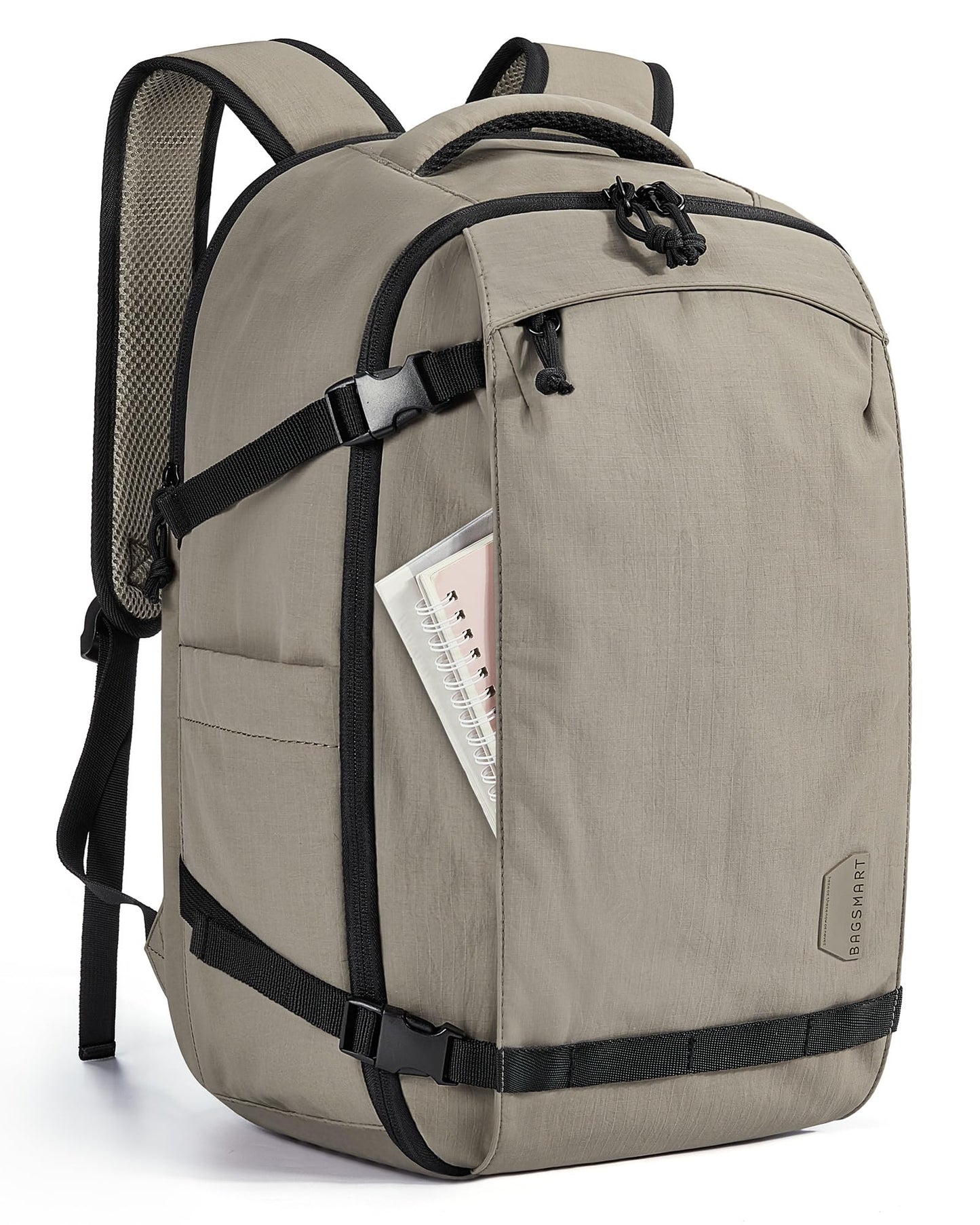BAGSMART Travel Backpack for Women, 15.6 Inch Carry On Bag, Brown
