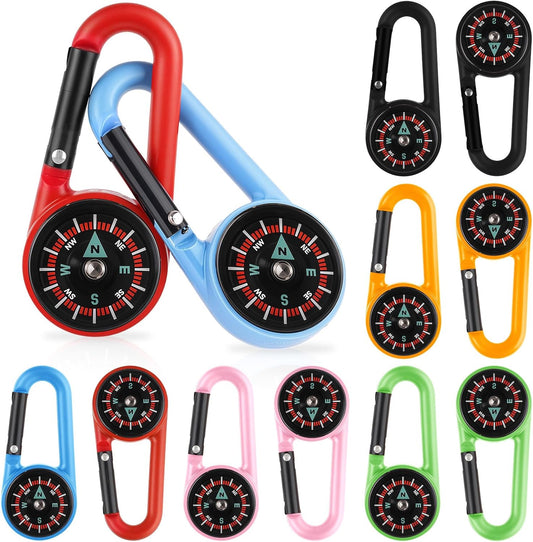 12 PCS Compass Keychain for Kids, Small Pocket Magnetic Keychain Compass Colorful Survival Hiking Mini Compasses for Kids Adults Outdoor Camping Hiking Backpacking Accessory Party Favors