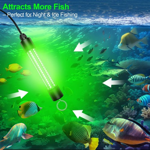 LED Underwater Fishing Light Compatible with for DeWalt 20V Battery（Battery Not Included）, 1300 Lumens, IP68 Waterproof Submersible Green Fish Attractor Light for Night/Ice/Boat Fishing