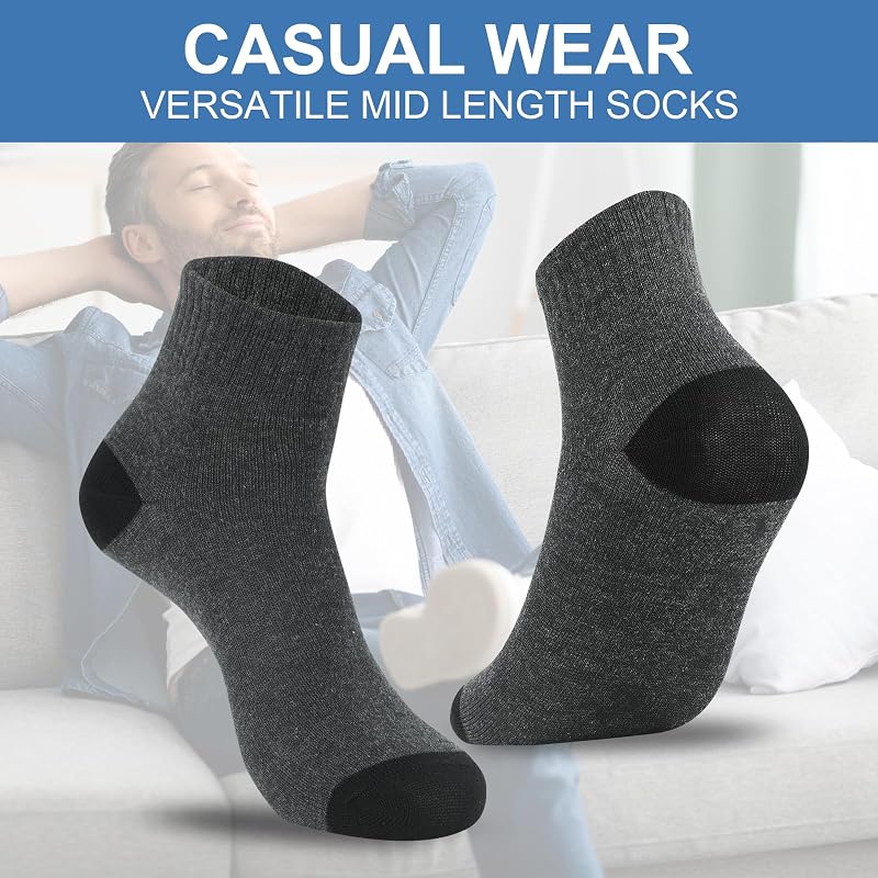 Men's Quarter Ankle Socks Bulk Pack 150 Pairs Colormatching 9-11 Unisex