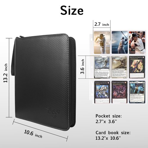 Lalasu Card Binder 9 Pocket, 2024-2025 Trading Card Binder with Strap and Wristband, 990 Double Sided Pockets Sleeves PU Card Albums Fit for MTG, TCG, Sports Cards for Collectors Boys and Girls Gift