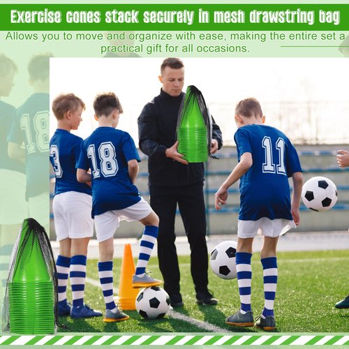 Syhood 30 Pack 7 Inch Plastic Traffic Cones Sports Training Agility Marker Mini Cones for Soccer, Skating, Football, Basketball, Indoor and Outdoor Games Sports Practice Equipment(Green)