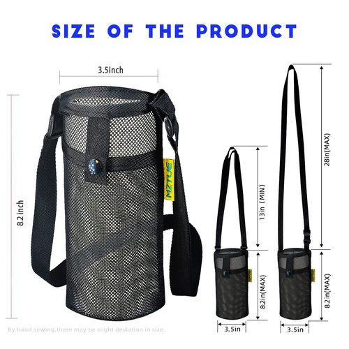MZTUE 2-Pcs Water Bottle Holder with Strap, Premium Easy Clean, Light Water Bottle Carrier Bag with Pocket for Hiking, Walking, Travel