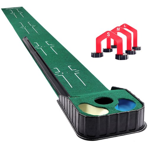 CHAMPKEY Golf Putting Green Indoor - Advanced Guides Golf Putting Mat - Enhance Putting Accuracy and Challenge