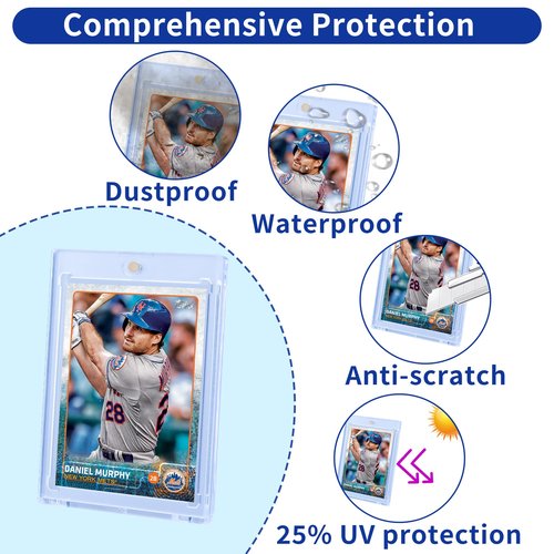 QTYORD 5 Pack 35PT Magnetic Card Holder for Trading Cards, One-Touch Card Case Holder for Baseball Football Sports MTG TCG Collectable Cards