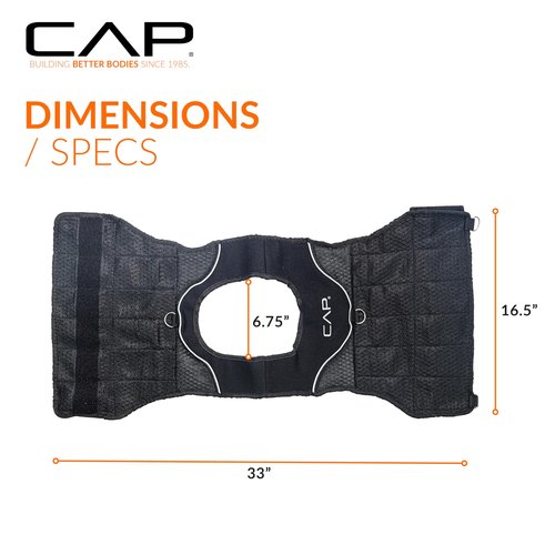 CAP Barbell (HHWV-CB020C) Adjustable Weighted Vest, 20-Pound,20 Pound, Black
