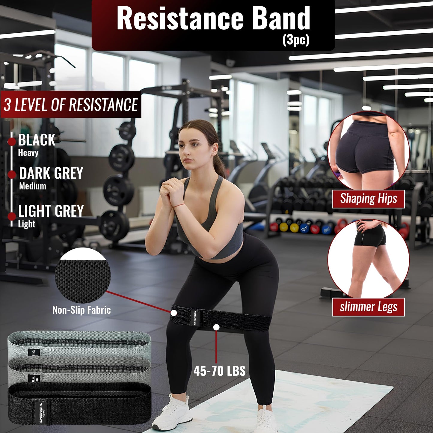 ANERSIA 10 in 1 Barbell Pad Set for Squats & Hip Thrust – Barbell Pad with Resistance Bands, Lifting Straps, Ankle Straps & Barbell Clamps – Weightlifting Accessories Kit for Home Gym