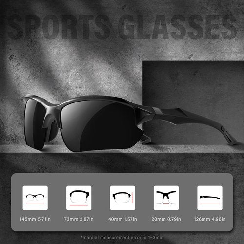 DioKiw 3PACK Sports Polarized Sunglasses for Men Cycling Running Fishing UV400 Protection Sun Glasses Lightweight Half Frame Goggles